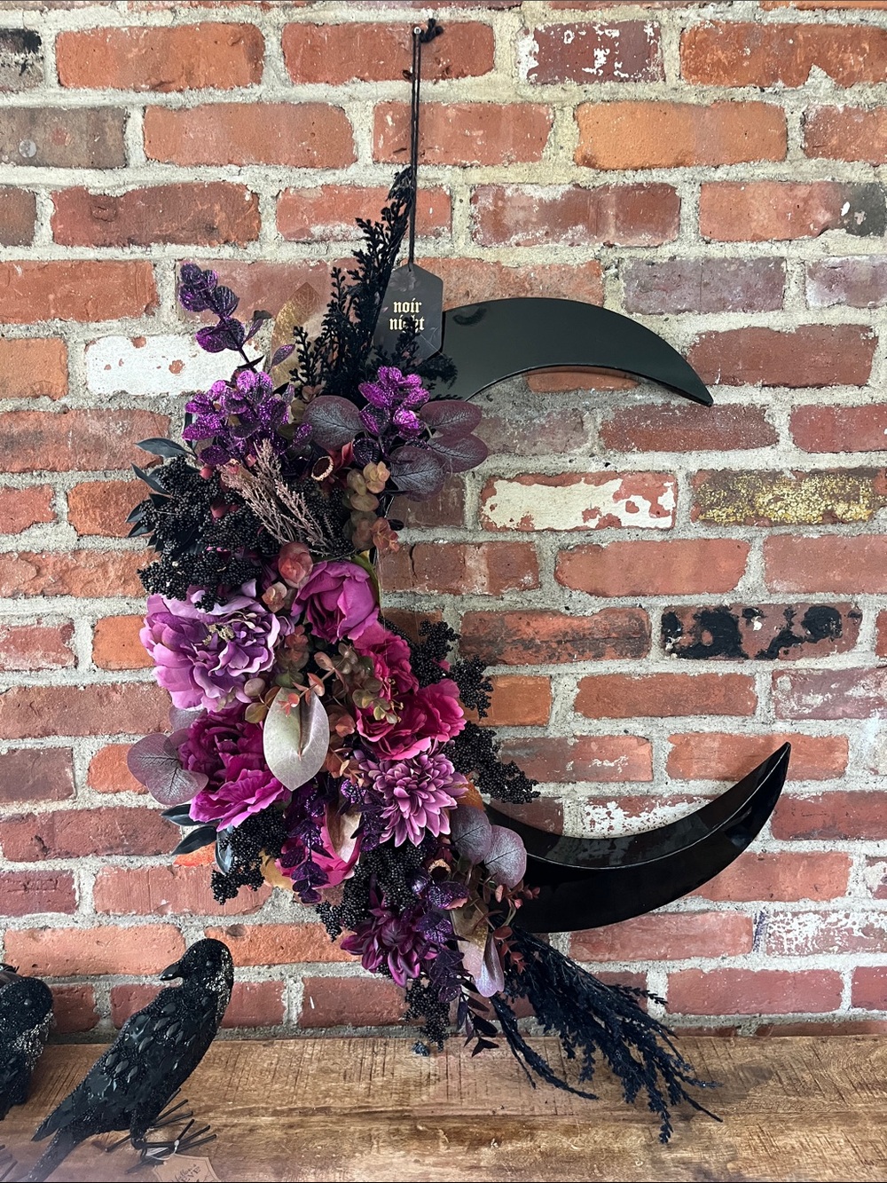 Noir night Crescent Moon Floral Wall Accent in Purple by - Picture 12 of 16